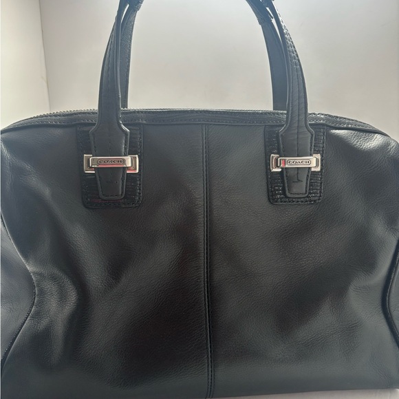 Coach Black Leather Satchel with Silver Hardware - Picture 2 of 8